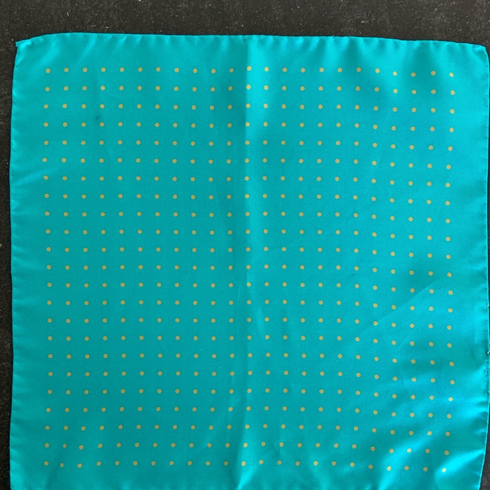 Teal Polka Dot J Crew Silk Pocket Square